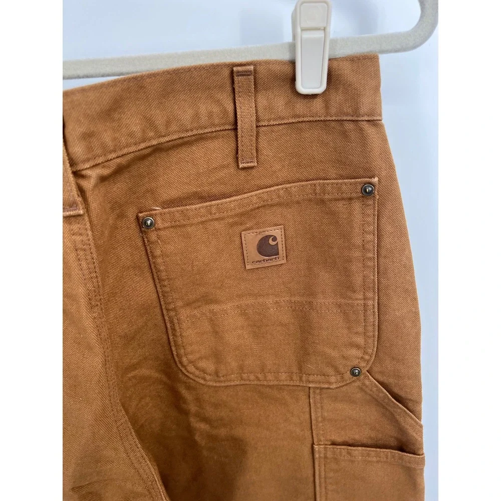 Carhartt B136 BRN NWT Made in USA Double Front Duck Work Pants Men's 35x30